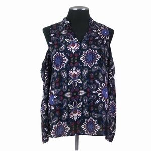 Everly - Floral Paisley Cold Shoulder Top - Medium - Anthropologie